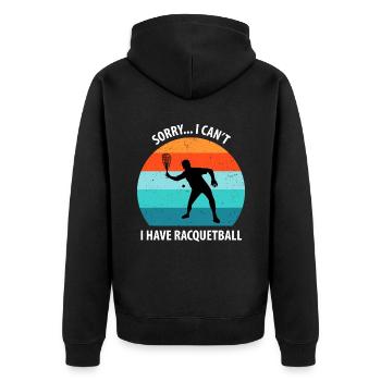 Racqueetball - Unisex Premium Organic Zip Hoodie - black - Back - Nico (187cm)