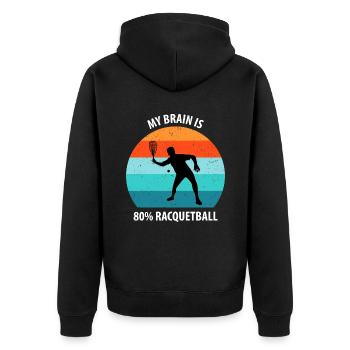 Racqueetball - Unisex Premium Organic Zip Hoodie - black - Back - Nico (187cm)