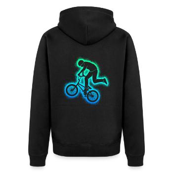 BMX Stunts Bike Tricks Vélo Homme BMX Garçons - Veste à capuche bio Premium Unisexe - noir - Dos - Nico (187cm)