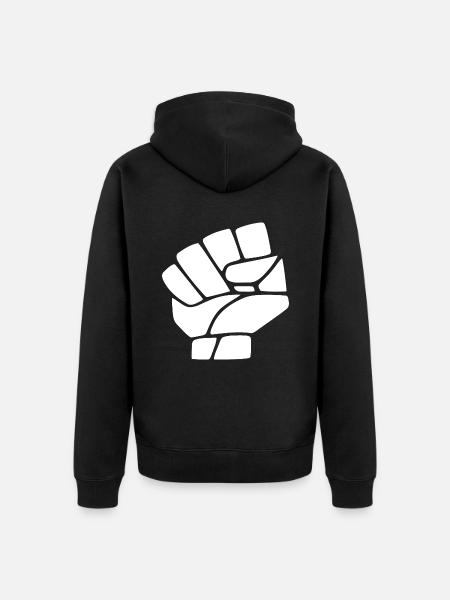 Revolution hand - Unisex Premium Bio Zip Hoodie - Schwarz