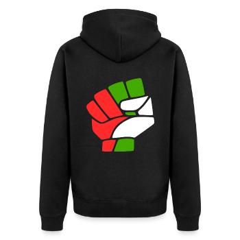 palestina - Unisex Premium Organic Zip Hoodie - black - Back - Nico (187cm)