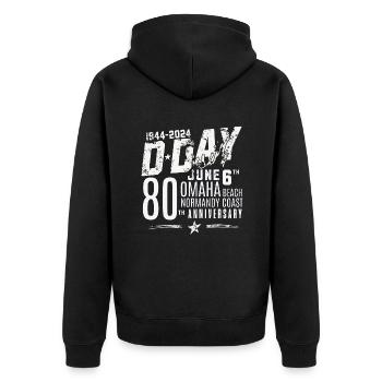 D Day at Omaha Beach 80th 2024 - Veste à capuche bio Premium Unisexe - noir - Dos - Nico (187cm)