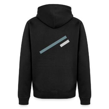 Stripe Minimal Design - Unisex Premium Organic Zip Hoodie - black - Back - Nico (187cm)
