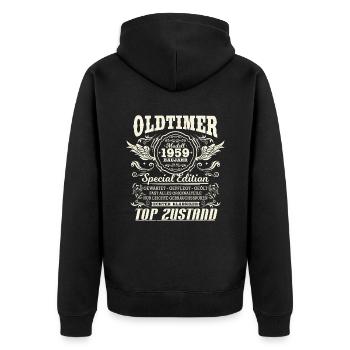 Oldtimer Baujahr 1959 Jahrgang Geburtstag Geschenk - Unisex Premium Bio Zip Hoodie - Schwarz - Hinten - Nico (187cm)