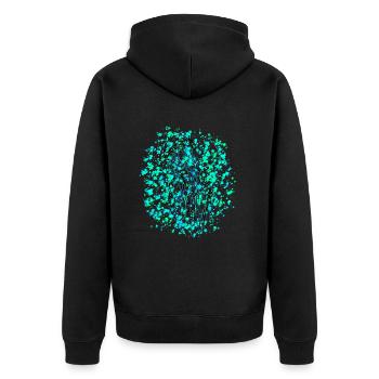 Jellyfishh GeomeTRIX bunt - Unisex Premium Bio Zip Hoodie - Schwarz - Hinten - Nico (187cm)