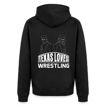 Texas wrestling design for proud Texas fans - Unisex Premium Organic Zip Hoodie - black - Back - Nico (187cm)