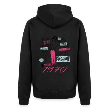 Millésime 1970 Cadeau Anniversaire 1970 Fille 1970 - Veste à capuche bio Premium Unisexe - noir - Dos - Nico (187cm)