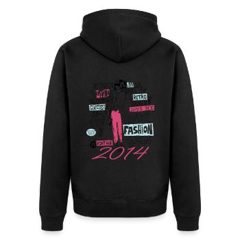 Millésime 2014 Cadeau Anniversaire 2014 Fille 2014 - Veste à capuche bio Premium Unisexe - noir - Dos - Nico (187cm)