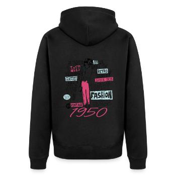 Millésime 1950 Cadeau Anniversaire 1950 Fille 1950 - Veste à capuche bio Premium Unisexe - noir - Dos - Nico (187cm)