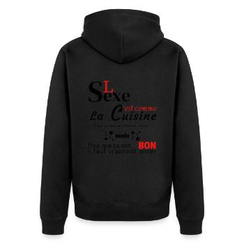Le sexe, c'est comme la cuisine! - Veste à capuche bio Premium Unisexe - noir - Dos - Nico (187cm)
