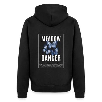 Papillons dans le style streetwear vintage - Veste à capuche bio Premium Unisexe - noir - Dos - Nico (187cm)