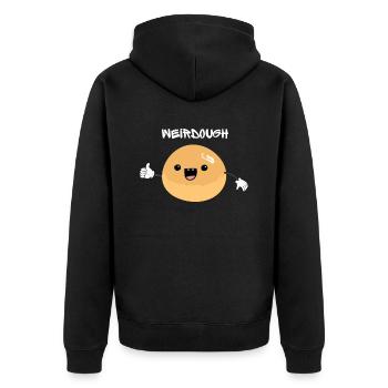 Weirdough Weirdo Strange Dough Cuisson Cuisson Nourriture - Veste à capuche bio Premium Unisexe - noir - Dos - Nico (187cm)