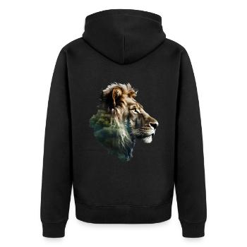 Lion - Veste à capuche bio Premium Unisexe - noir - Dos - Nico (187cm)