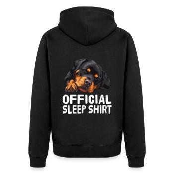 Offizielles Schlafshirt Rottweiler - Unisex Premium Bio Zip Hoodie - Schwarz - Hinten - Nico (187cm)