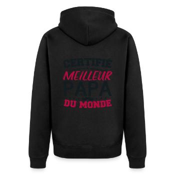 Certified Best Dad in the World - Unisex Premium Organic Zip Hoodie - black - Back - Nico (187cm)