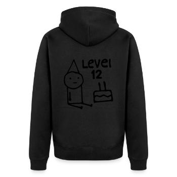 12. Geburtstagsfeier 12 Jahre alter Geburtstag Teenager - Unisex Premium Bio Zip Hoodie - Schwarz - Hinten - Nico (187cm)