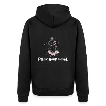 Manucure de salon de manucure | Détendez votre main - Veste à capuche bio Premium Unisexe - noir - Dos - Nico (187cm)