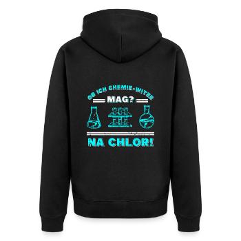 Est-ce que j’aime les blagues de chimie? Na Chlore - Veste à capuche bio Premium Unisexe - noir - Dos - Nico (187cm)