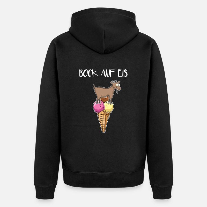 Bock Auf Eis - Unisex Premium Bio Zip Hoodie - Schwarz