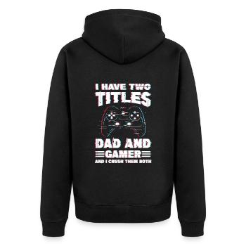 Jeux vidéo | Je dois Titels Papa Et Gamer - Veste à capuche bio Premium Unisexe - noir - Dos - Nico (187cm)