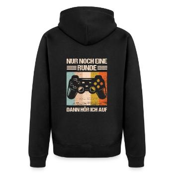 Zocken Zocker Gaming controller Gamer Spruch - Unisex Premium Bio Zip Hoodie - Schwarz - Hinten - Nico (187cm)