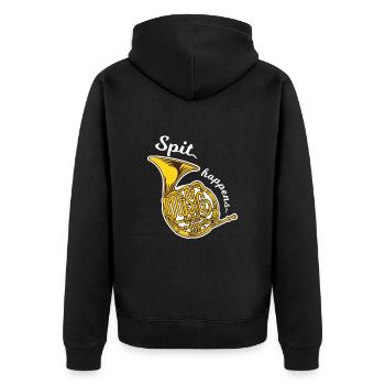 Cor Français | corne Le crachat se produit - Veste à capuche bio Premium Unisexe - noir - Dos - Nico (187cm)