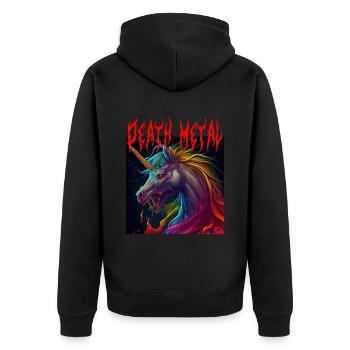 Death Metal Licorne Rose - Veste à capuche bio Premium Unisexe - noir - Dos - Nico (187cm)