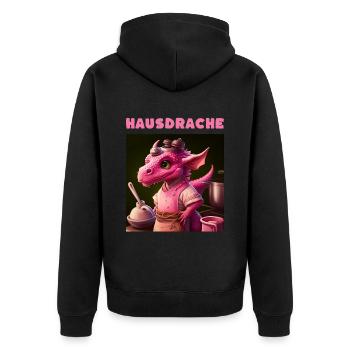 Hausdrache Hausdrachen Mutter Schwiegermama - Unisex Premium Bio Zip Hoodie - Schwarz - Hinten - Nico (187cm)