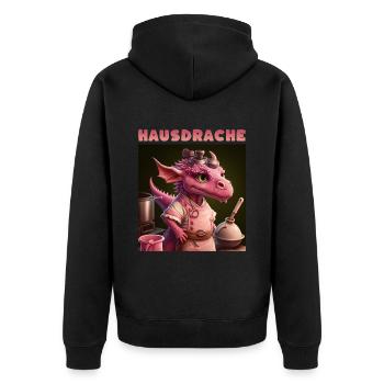 Hausdrache Hausdrachen Mutter Schwiegermama - Unisex Premium Bio Zip Hoodie - Schwarz - Hinten - Nico (187cm)