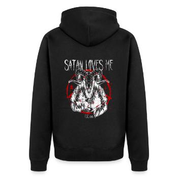 Satanist Baphomet Satanism - Unisex Premium Organic Zip Hoodie - black - Back - Nico (187cm)