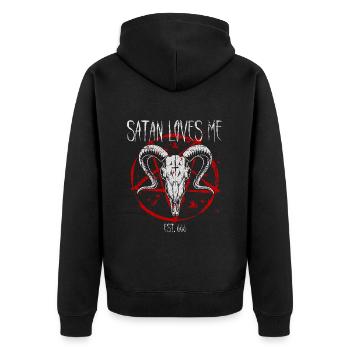 Satanist Baphomet Satanisme Satan m’aime - Veste à capuche bio Premium Unisexe - noir - Dos - Nico (187cm)