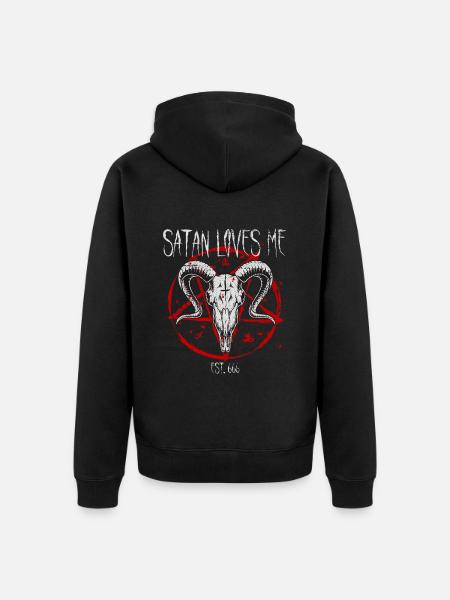 Satanist Baphomet Satanisme Satan m’aime - Veste à capuche bio Premium Unisexe - noir