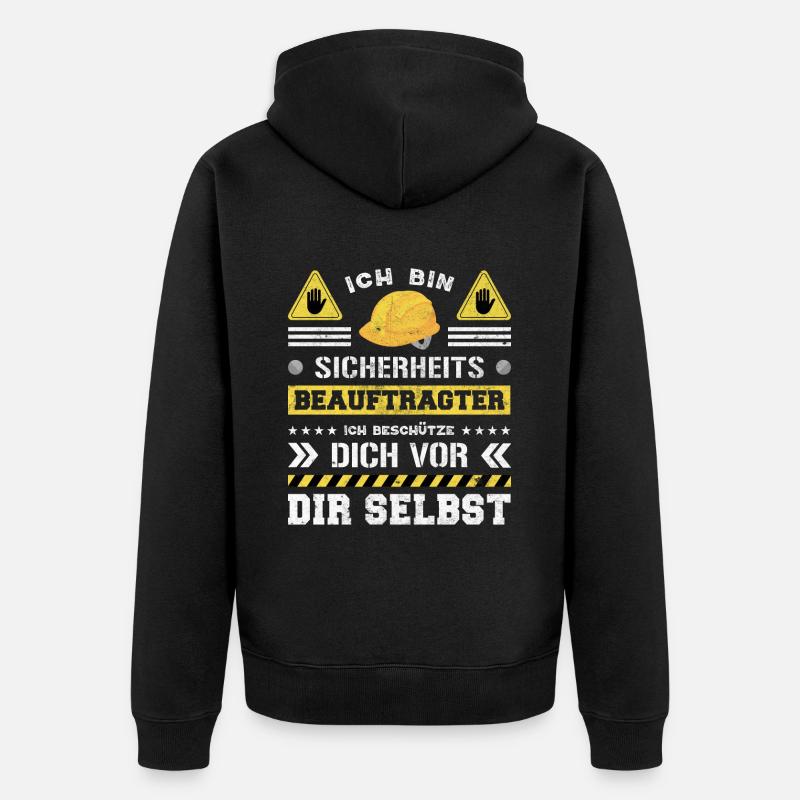 Safety Manager Sicherheitsbeauftragter - Unisex Premium Bio Zip Hoodie - Schwarz