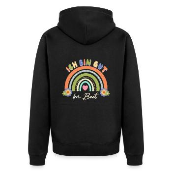 Gärtner Ich Bin Gut Im Beet - Unisex Premium Bio Zip Hoodie - Schwarz - Hinten - Nico (187cm)