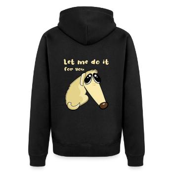 Barsoi Hund Borzoi Hund Let Me Do It For You - Unisex Premium Bio Zip Hoodie - Schwarz - Hinten - Nico (187cm)
