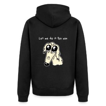 Barsoi Hund Borzoi Hund Let Me Do It For You - Unisex Premium Bio Zip Hoodie - Schwarz - Hinten - Nico (187cm)