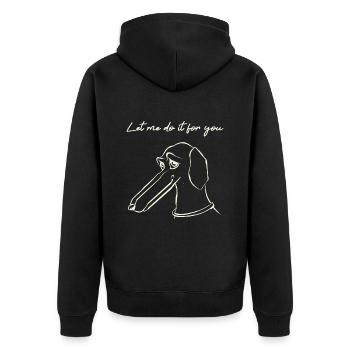 Barsoi Hund Borzoi Hund Let Me Do It For You - Unisex Premium Bio Zip Hoodie - Schwarz - Hinten - Nico (187cm)
