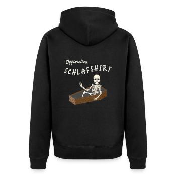 Skelett Offizielles Schlafshirt - Unisex Premium Bio Zip Hoodie - Schwarz - Hinten - Nico (187cm)