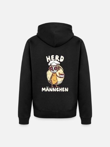 Herdmännchen Erdmännchen Koch - Unisex Premium Bio Zip Hoodie - Schwarz