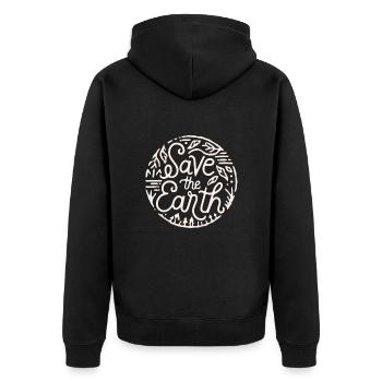 Save the earth Sauver la planète - Veste à capuche bio Premium Unisexe - noir - Dos - Nico (187cm)