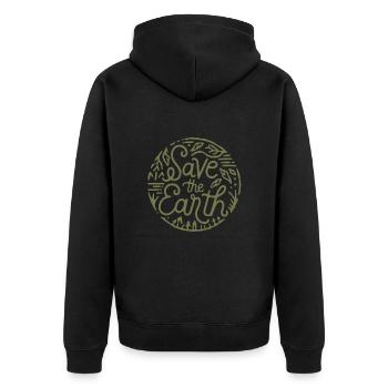 Save the earth Sauver la planète - Veste à capuche bio Premium Unisexe - noir - Dos - Nico (187cm)