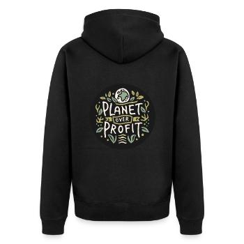 Planet over profit sauver la planète - Veste à capuche bio Premium Unisexe - noir - Dos - Nico (187cm)