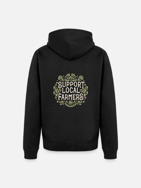 Support local farmers - Unisex Premium Organic Zip Hoodie - black