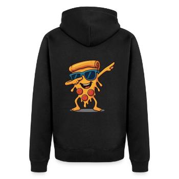 Dessin animé Pizza Slice Dabbing Lunettes de soleil Fun - Veste à capuche bio Premium Unisexe - noir - Dos - Nico (187cm)