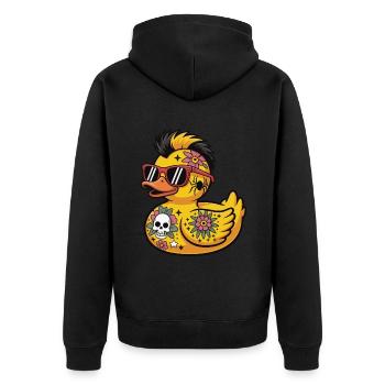 Tatouage Rubber Duck Accessoires de style punk - Veste à capuche bio Premium Unisexe - noir - Dos - Nico (187cm)