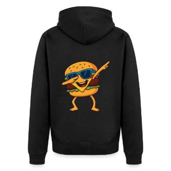 Drôle Dabbing Burger Fast Food Dessin animé Lunettes de soleil - Veste à capuche bio Premium Unisexe - noir - Dos - Nico (187cm)