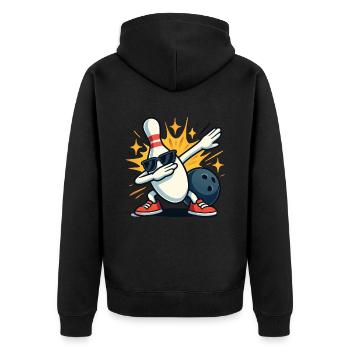 Bowling Pin Dabbing Dab Lunettes de soleil Boule de bowling - Veste à capuche bio Premium Unisexe - noir - Dos - Nico (187cm)