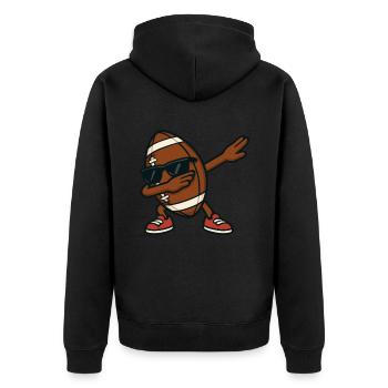 Funny Cool Cartoon Football Dabbing Dab Sunglasses - Unisex Premium Organic Zip Hoodie - black - Back - Nico (187cm)