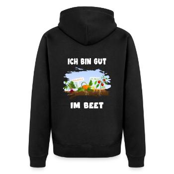 gärtner gut im beet gartenarbeit gemüsegarten - Unisex Premium Bio Zip Hoodie - Schwarz - Hinten - Nico (187cm)