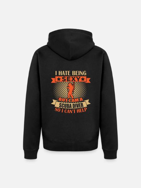 Scuba diver - Unisex Premium Organic Zip Hoodie - black